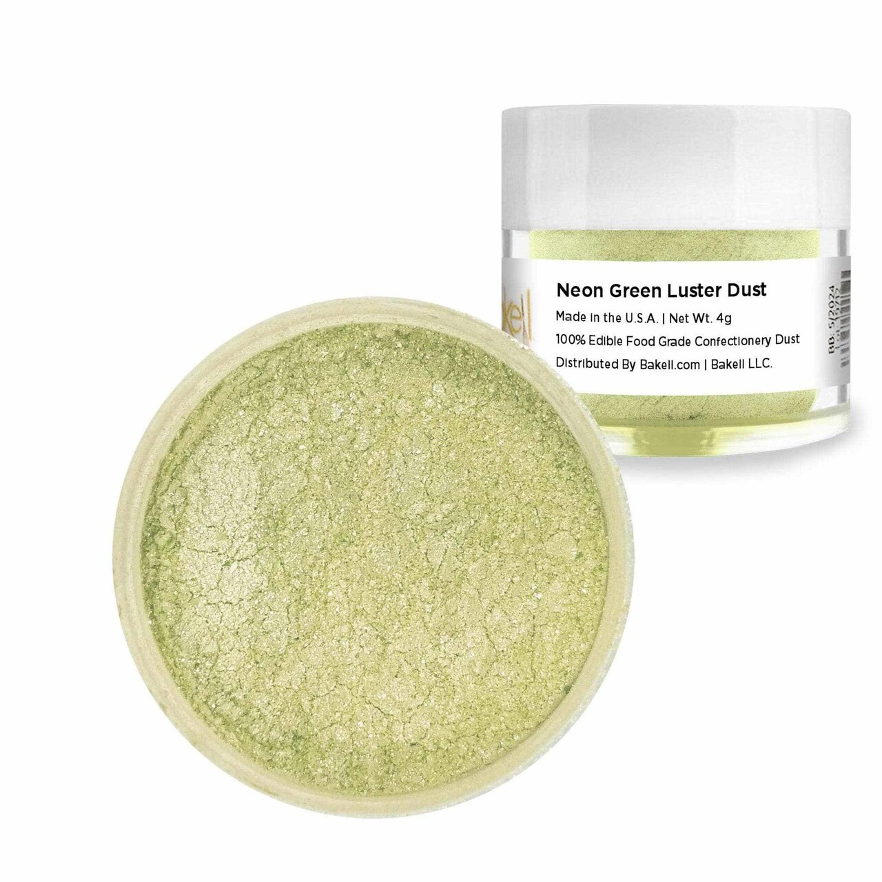 4 Gram Food Grade Luster Dust Neon Green Edible Shimmer Kosher for Cake Fondant Decoration